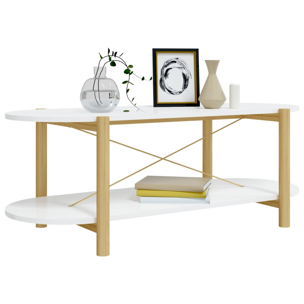 vidaXL Coffee Table White 43.3"x18.9"x15.7" Engineered Wood