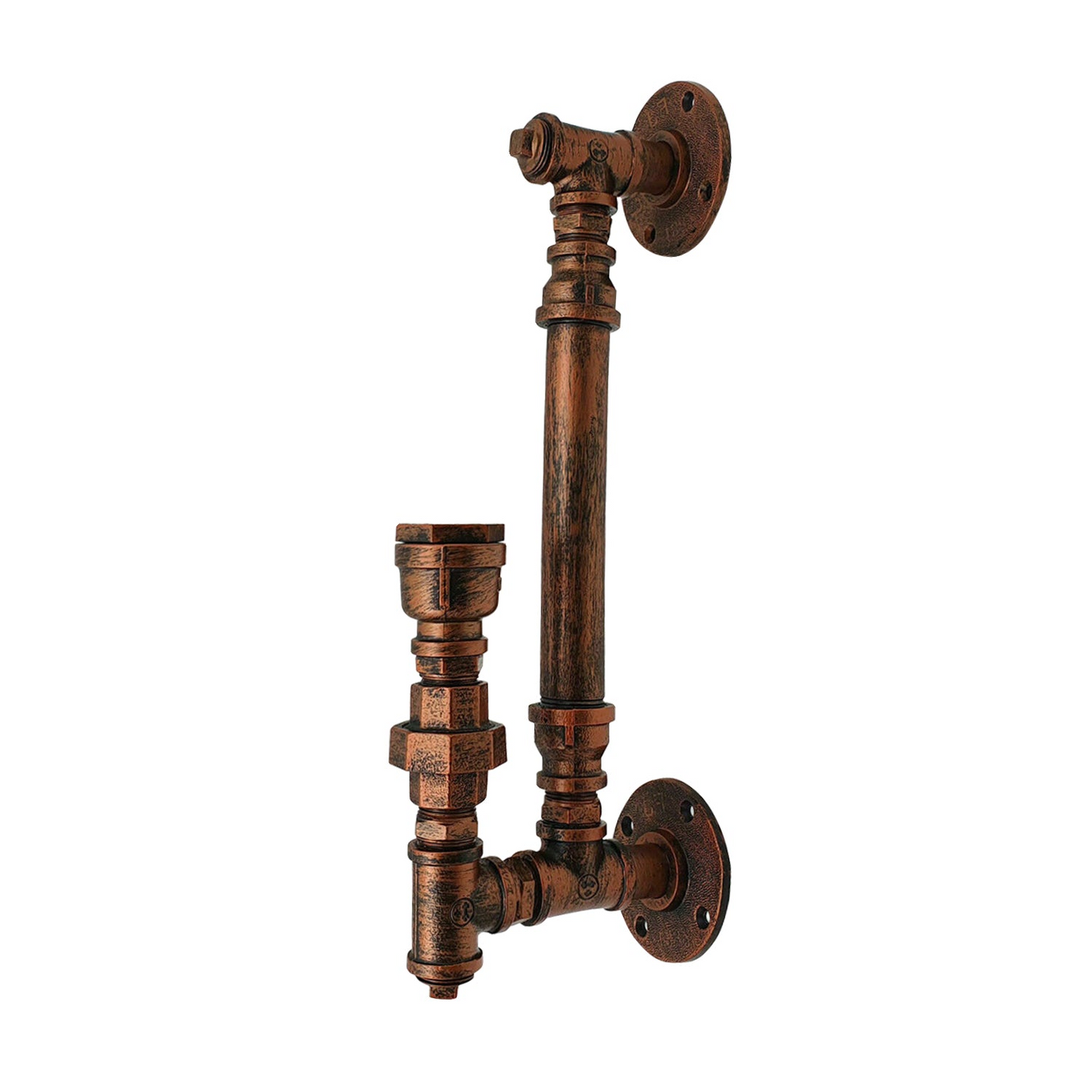 Steampunk Wall Sconce pipe Light in Rustic Red~1339