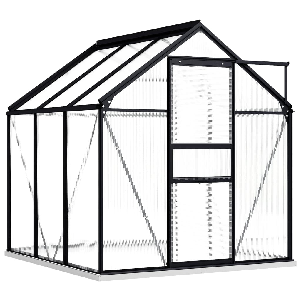 vidaXL Greenhouse with Base Frame Anthracite Aluminum 38.9 ft²