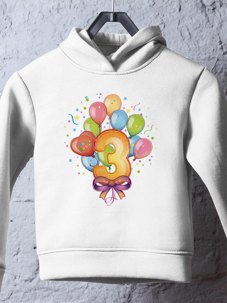 3Rd Birthday Balloons Hoodie -Image by Shutterstock