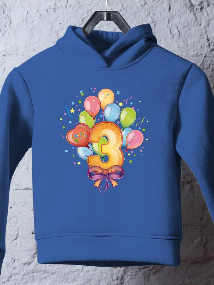 3Rd Birthday Balloons Hoodie -Image by Shutterstock