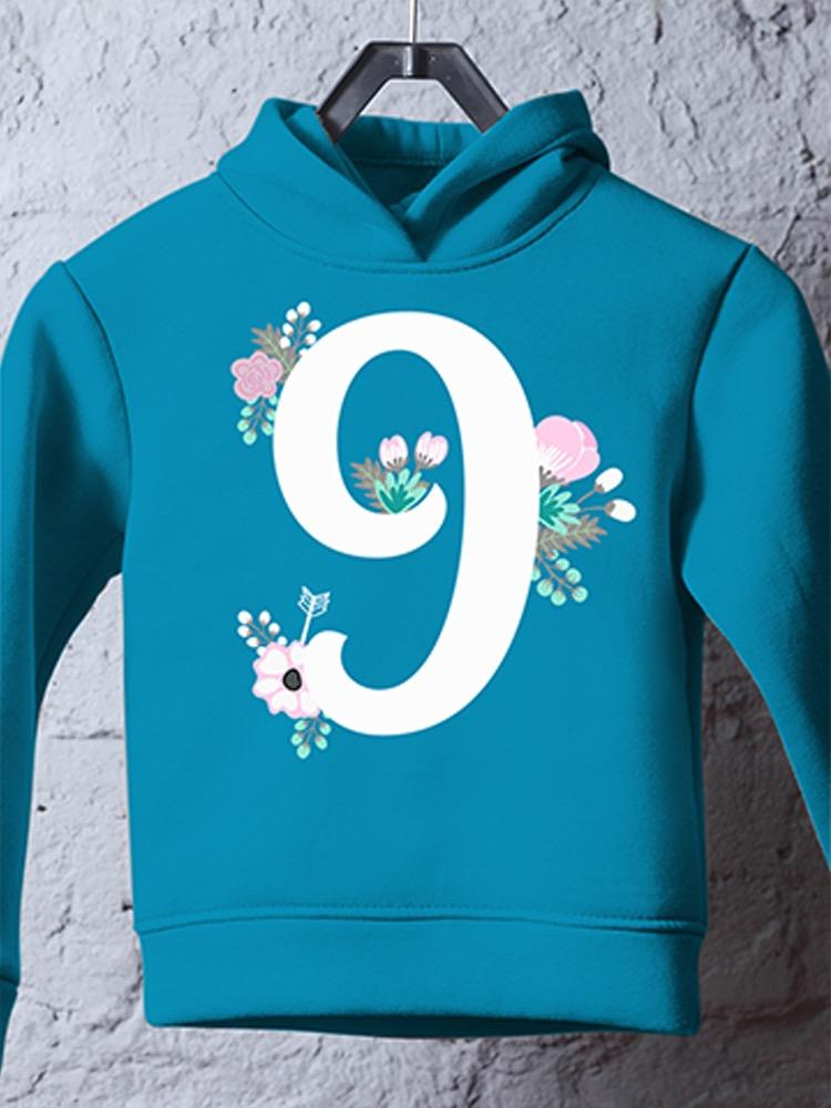 Number 9 With Flowers Hoodie -Image by Shutterstock