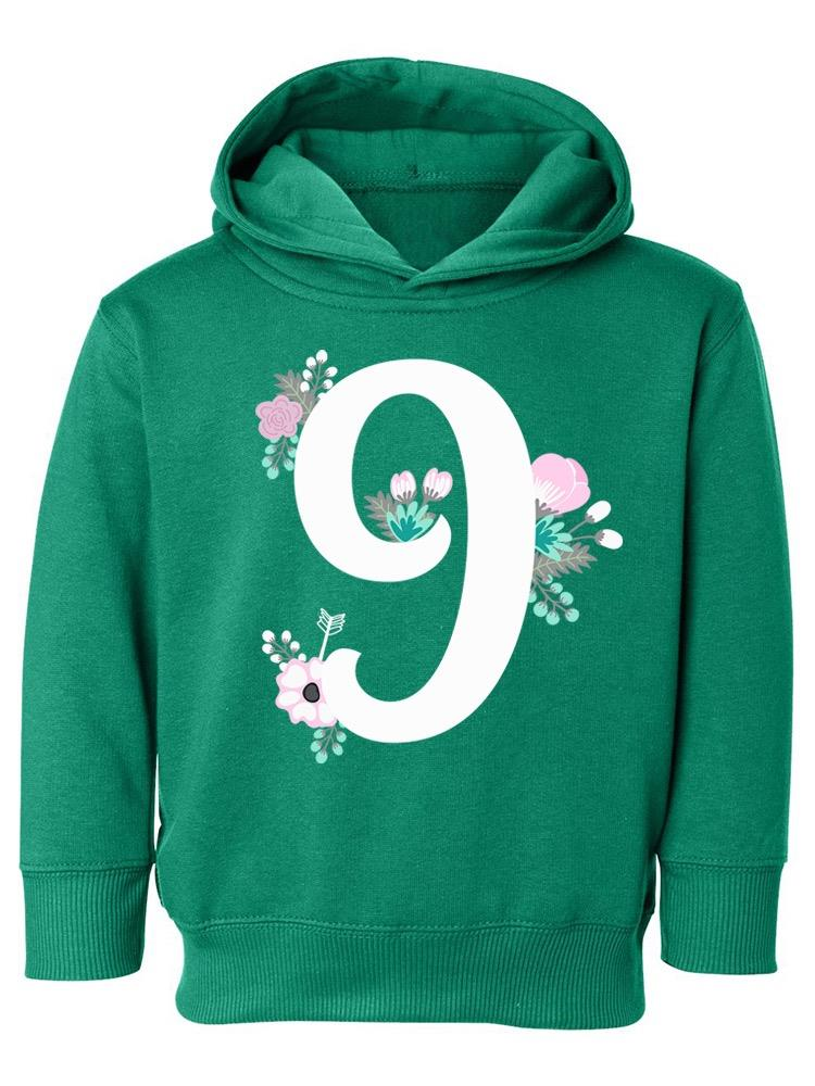 Number 9 With Flowers Hoodie -Image by Shutterstock