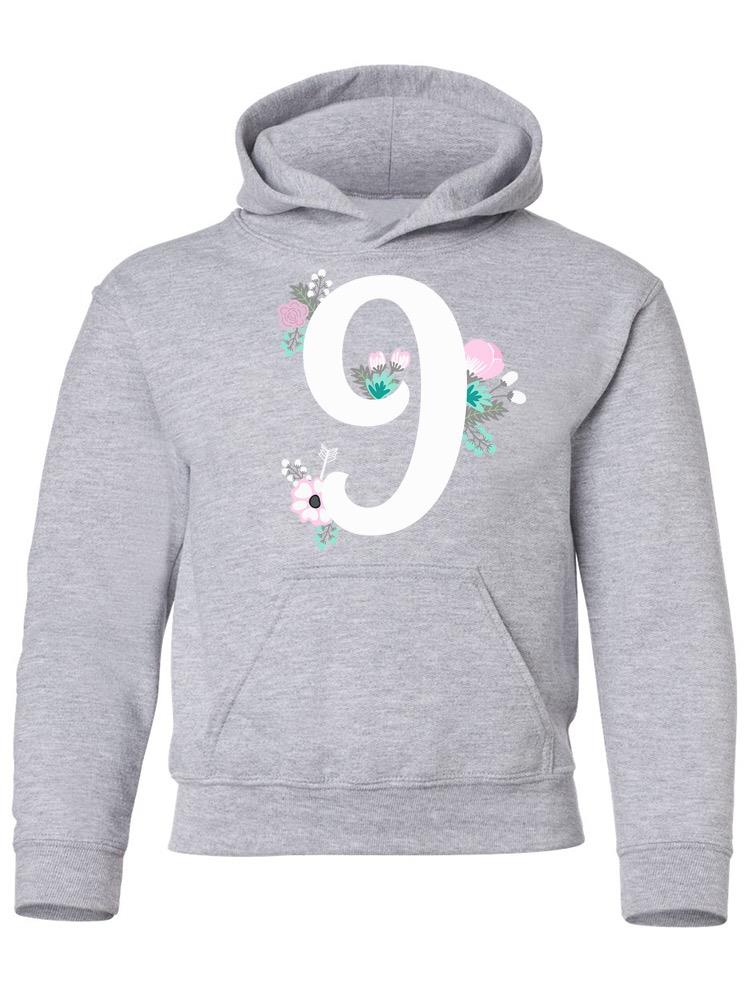 Number 9 With Flowers Hoodie -Image by Shutterstock