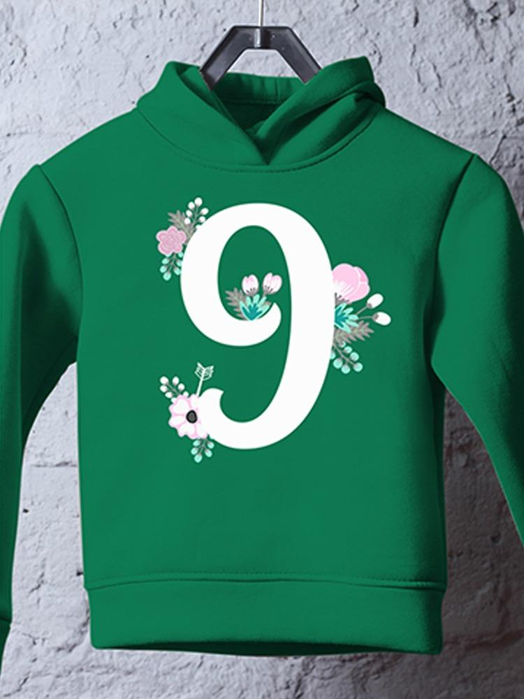 Number 9 With Flowers Hoodie -Image by Shutterstock