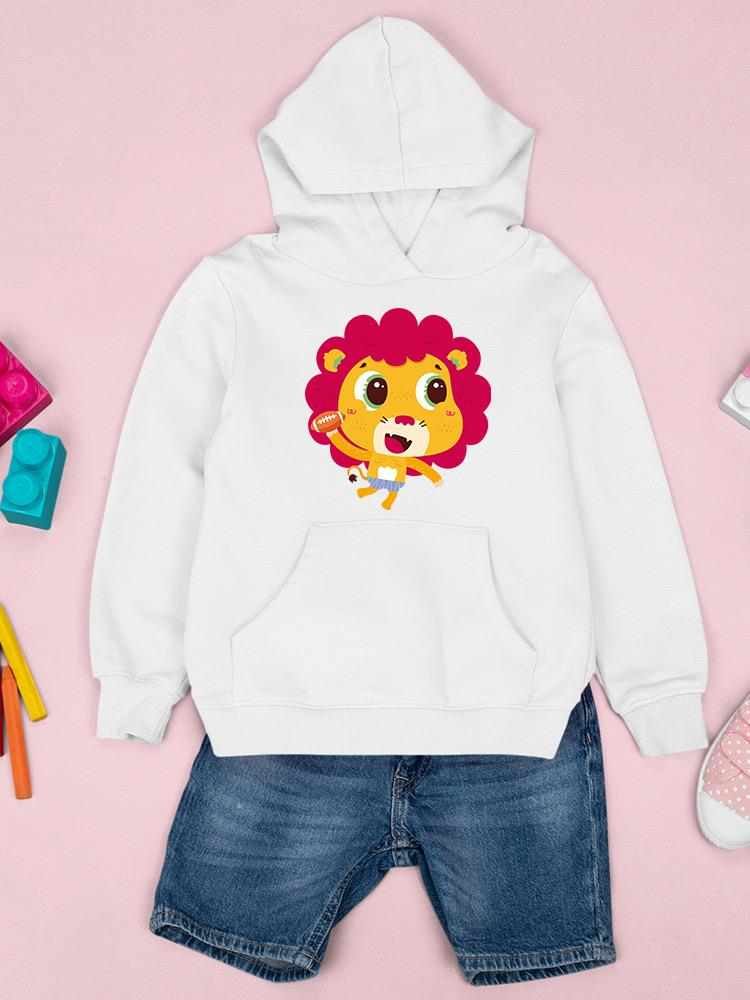 Lion Playing Football Hoodie -Image by Shutterstock