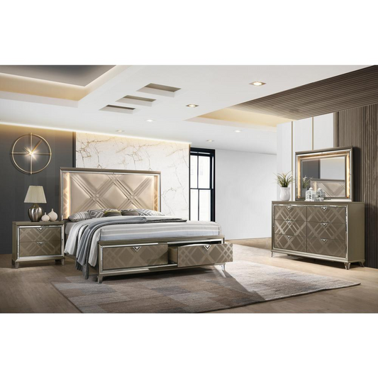 4pc New York Bedroom set, Queen size (Platform) bed