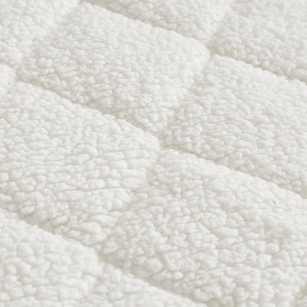 100% Polyester Knitted Sherpa Heated Mattress Pad,WR55-1780