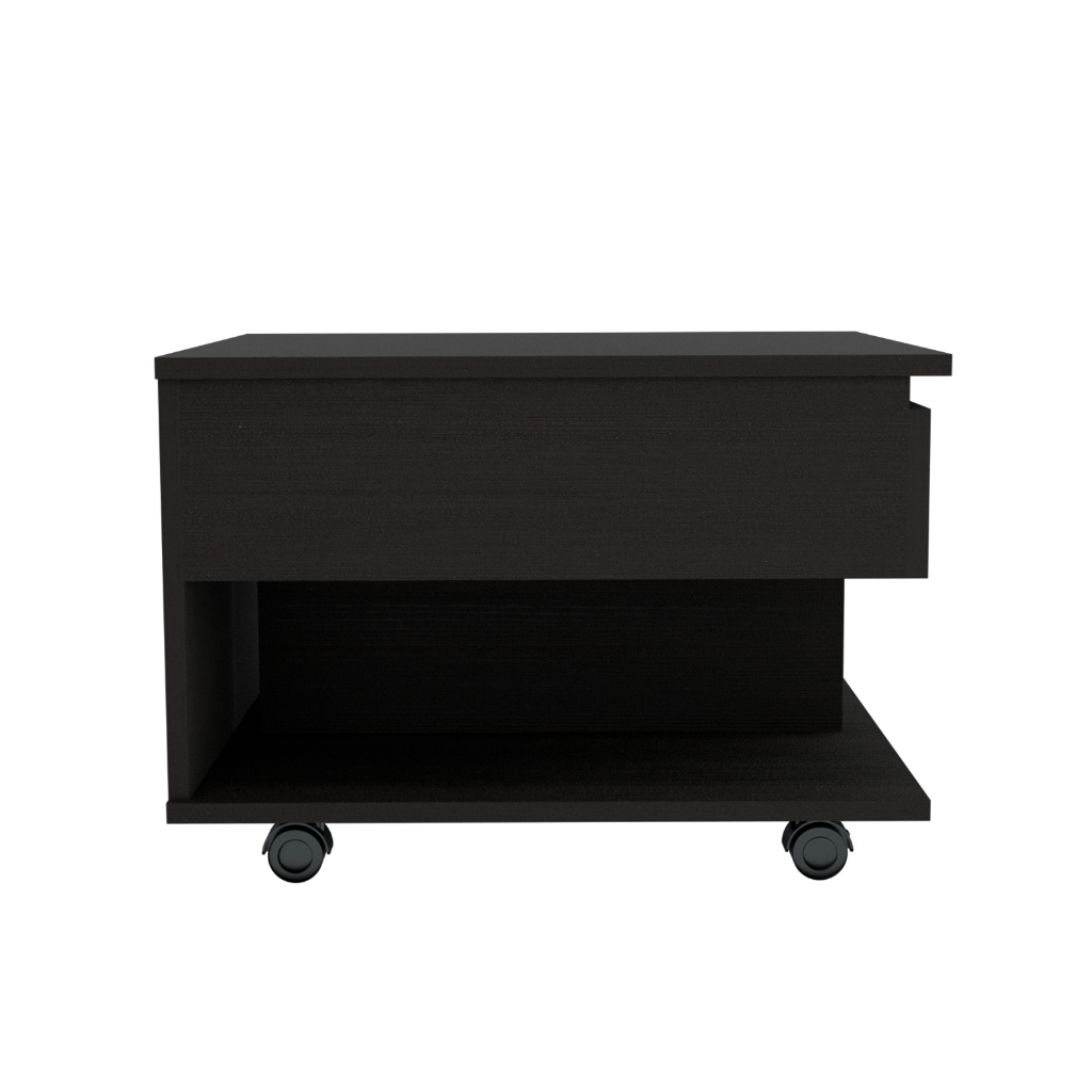 Lift Top Coffee Table Mercuri, Casters, Black Wengue Finish