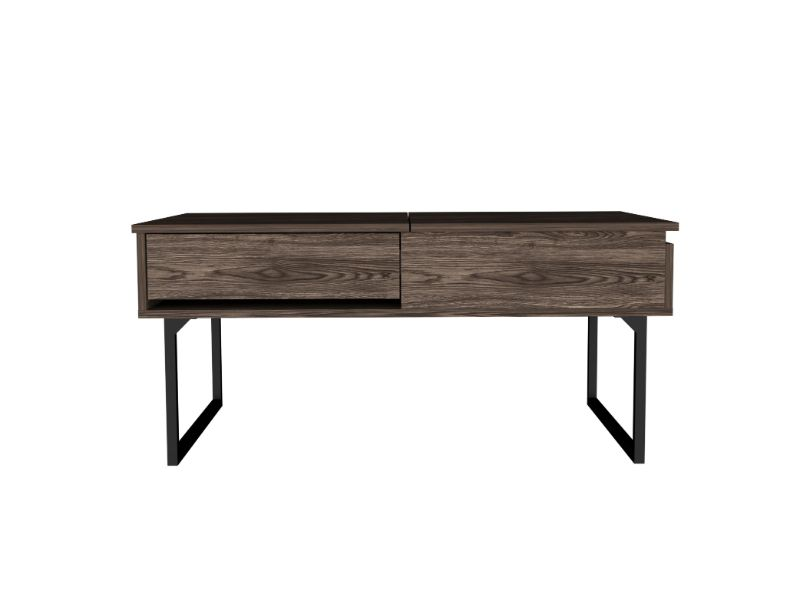 Lift Top Coffee Table With Drawer Vezu, Dark Walnut Finish