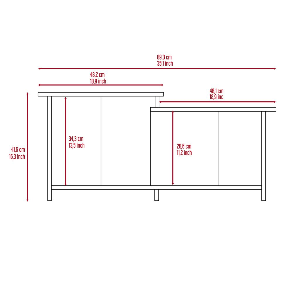 Coffee Table Rochester, Lower Open Shelf, Carbon Espresso Finish