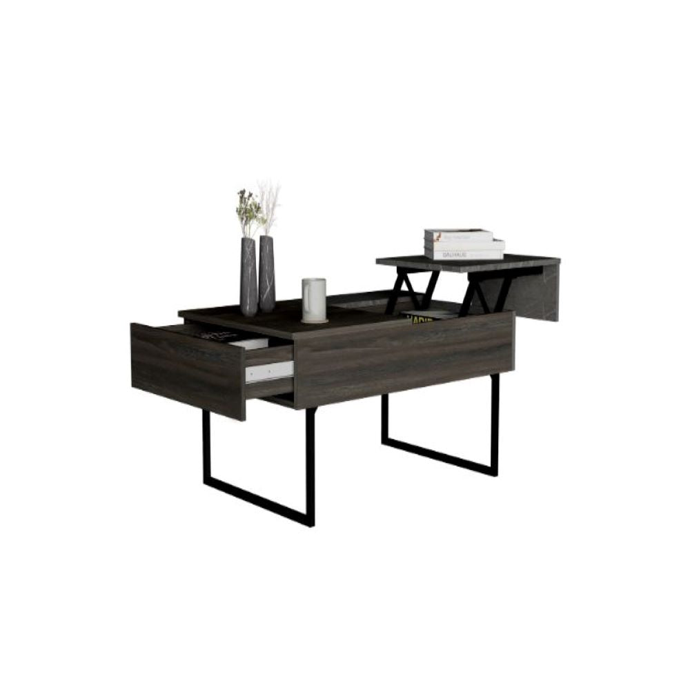 Lift Top Coffee Table 2 Dazza, One Drawer, Carbon Espresso / Onyx Finish