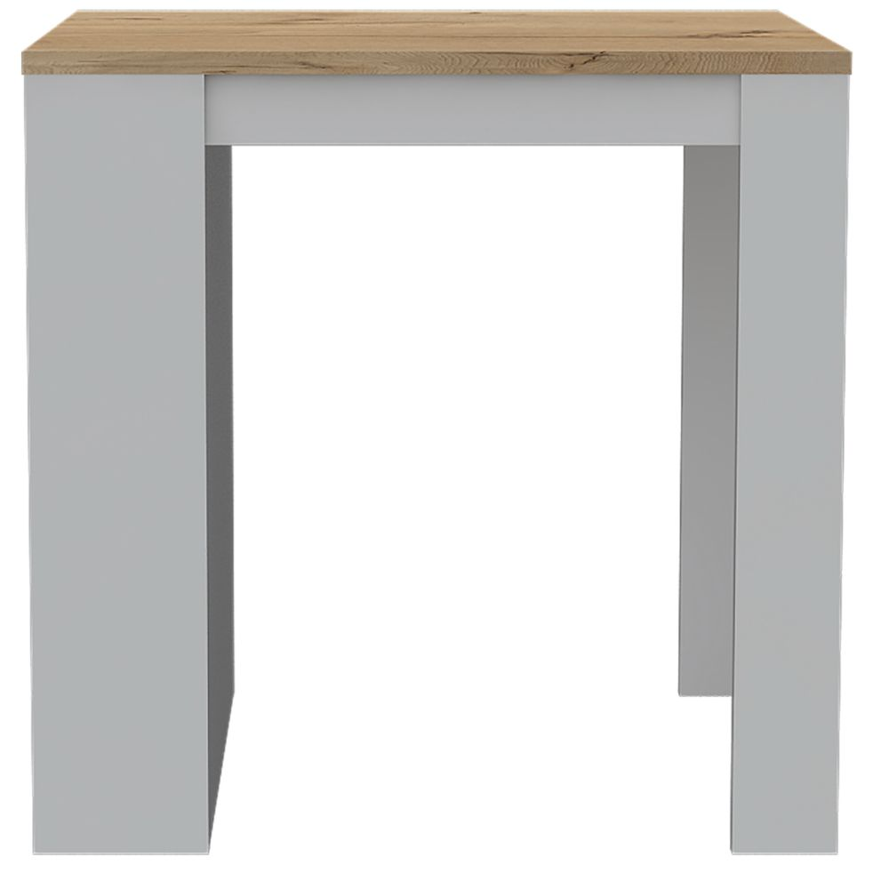 Kitchen Counter Dining Table Toledo,Three Side Shelves, White / Light Oak Finish