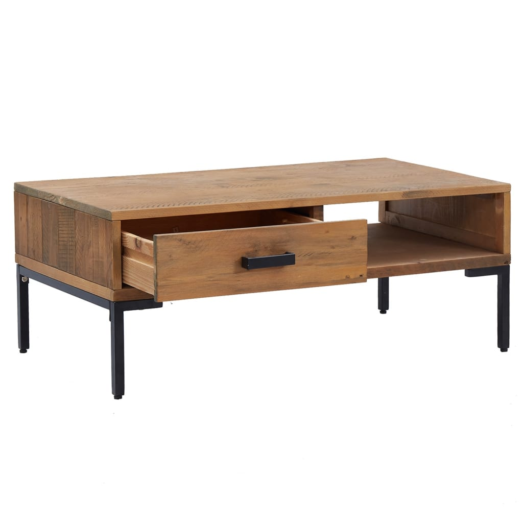 vidaXL Coffee Table 35.4"x19.7"x13.8" Solid Wood Pine