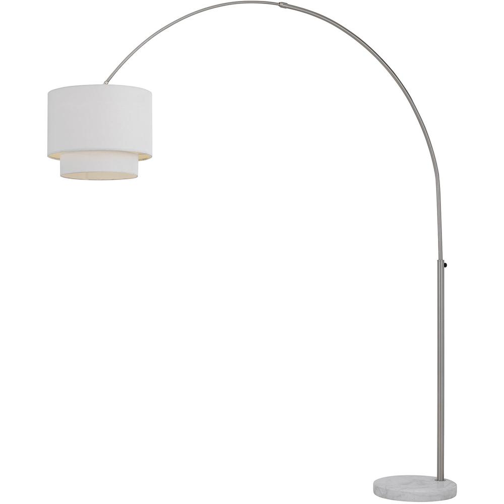 Arched Floor Lamp w/ Fabric Shade, 67"-75"Wx75"-86"H, 16" Base, 1-100W