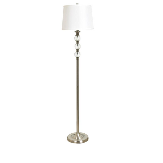 Crestview Collection Preston 61.5 Inch Metal Brushed Nickel Finish Floor Lamp