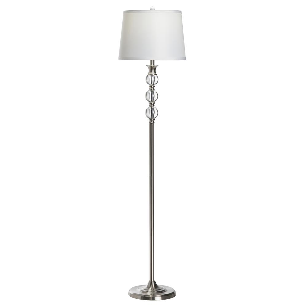 Crestview Collection Preston 61.5 Inch Metal Brushed Nickel Finish Floor Lamp