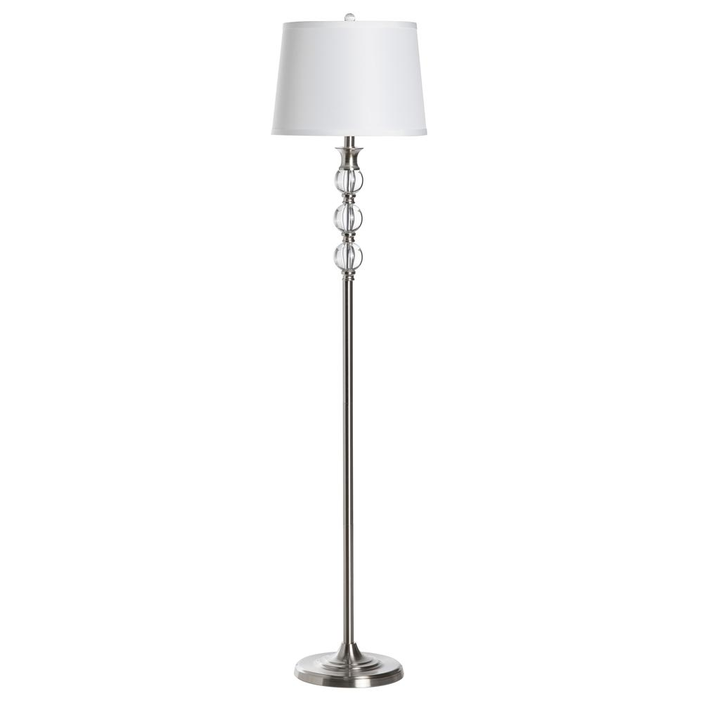 Crestview Collection Preston 61.5 Inch Metal Brushed Nickel Finish Floor Lamp