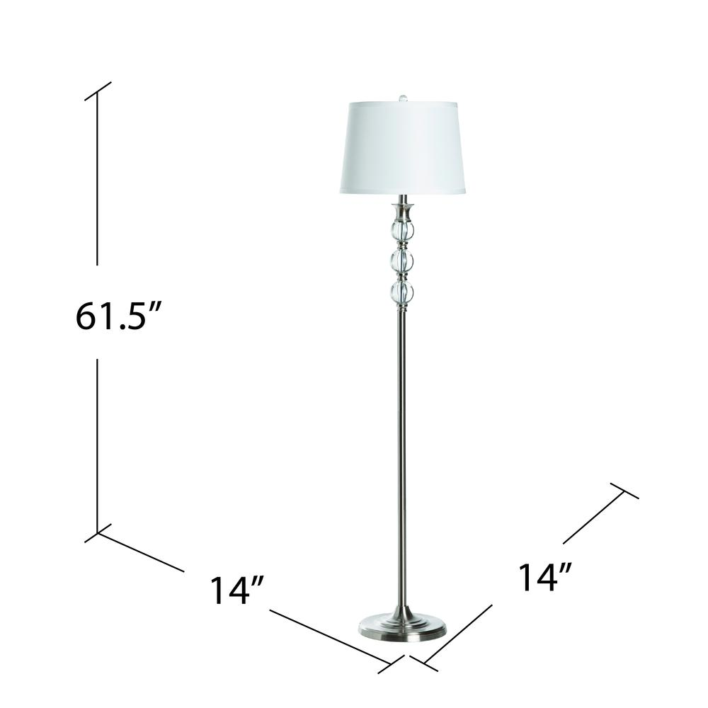 Crestview Collection Preston 61.5 Inch Metal Brushed Nickel Finish Floor Lamp