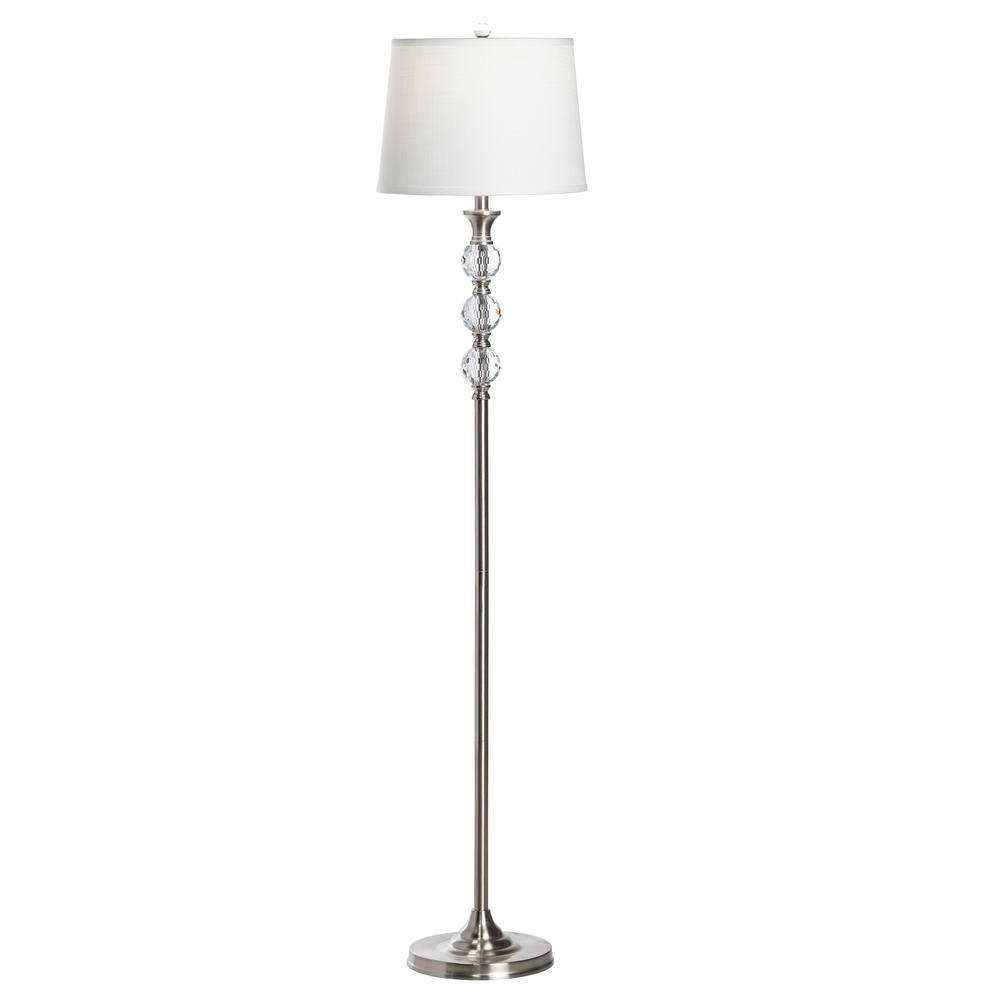 Crestview Collection Harper 62 Inch Metal Floor Lamp with Crystal Details