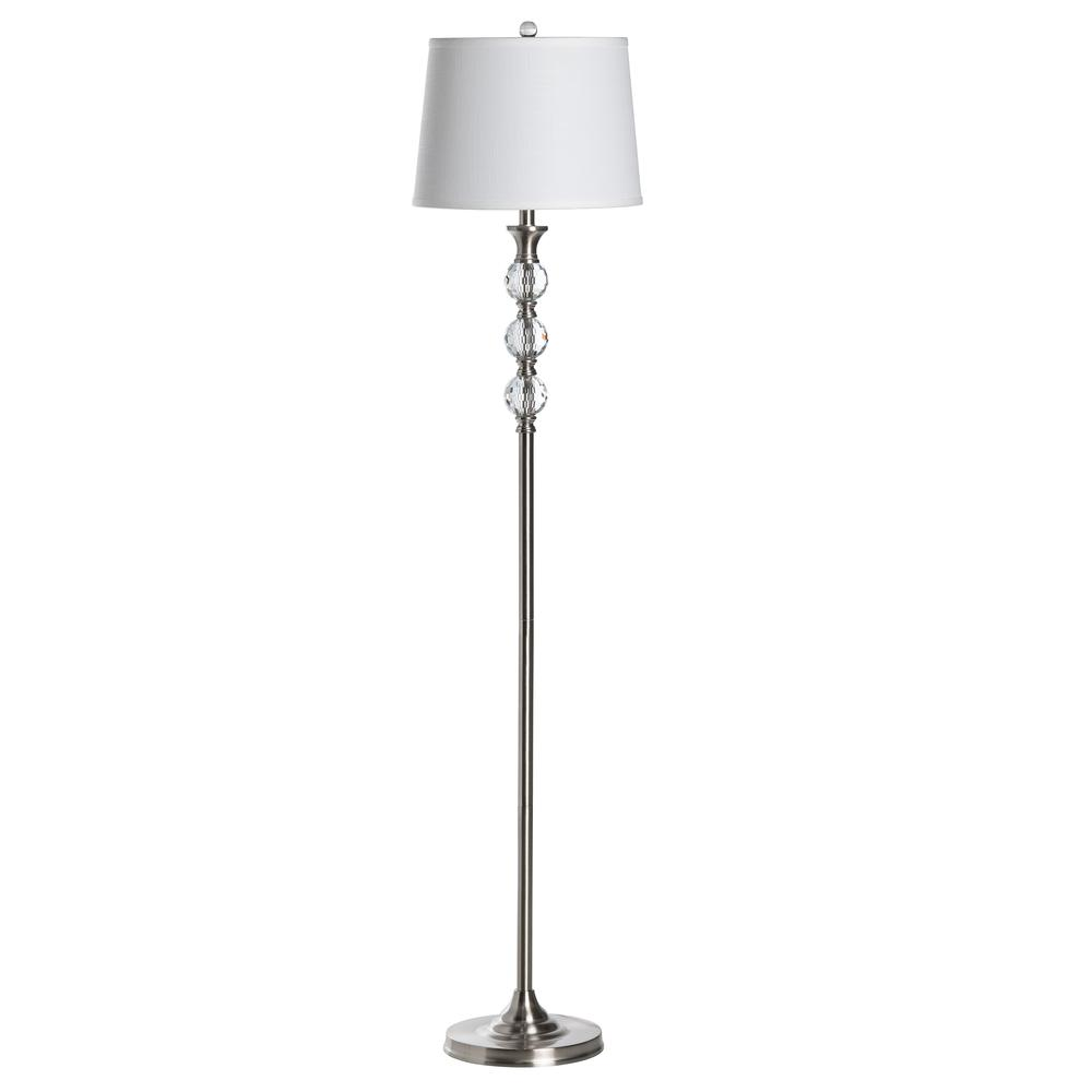 Crestview Collection Harper 62 Inch Metal Floor Lamp with Crystal Details