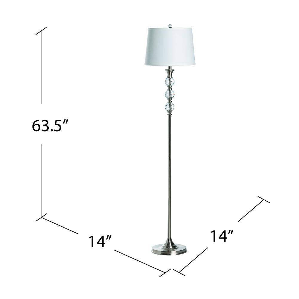 Crestview Collection Harper 62 Inch Metal Floor Lamp with Crystal Details