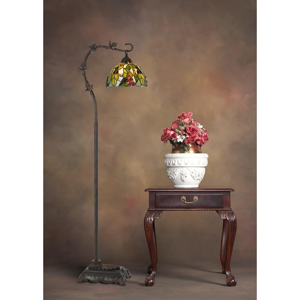 61" Height Metal Tiffany Floor Lamp in Bronze Finish