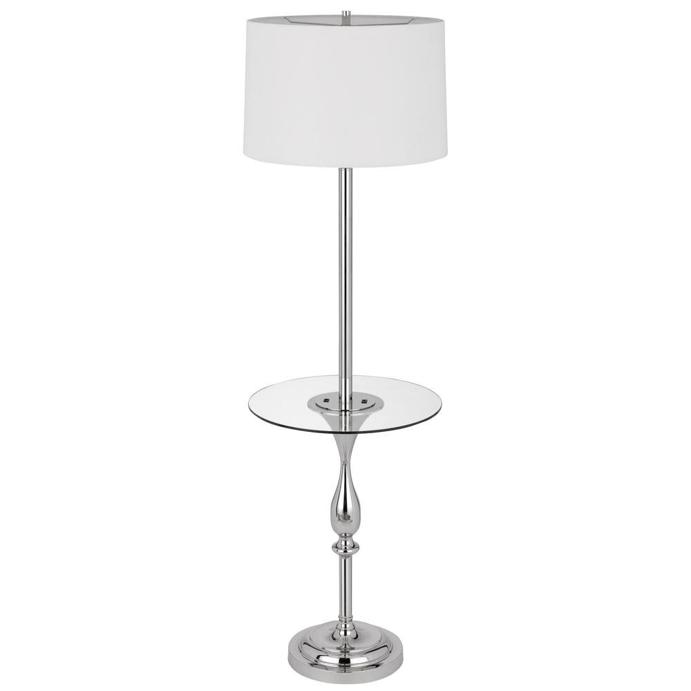 150W 3 way Sturgis metal floor lamp glass tray table