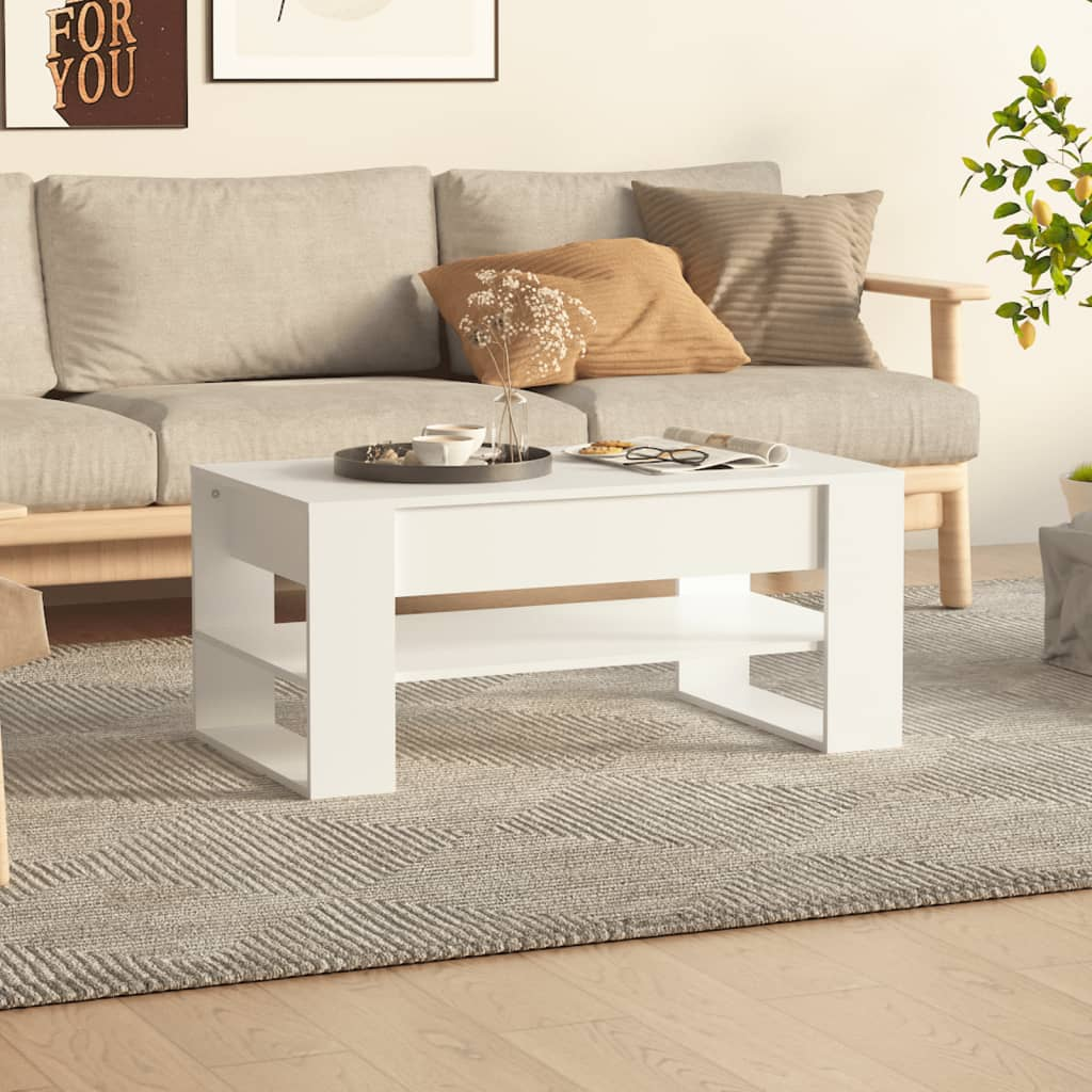 vidaXL Coffee Table White 40.2"x21.7"x17.7" Engineered Wood