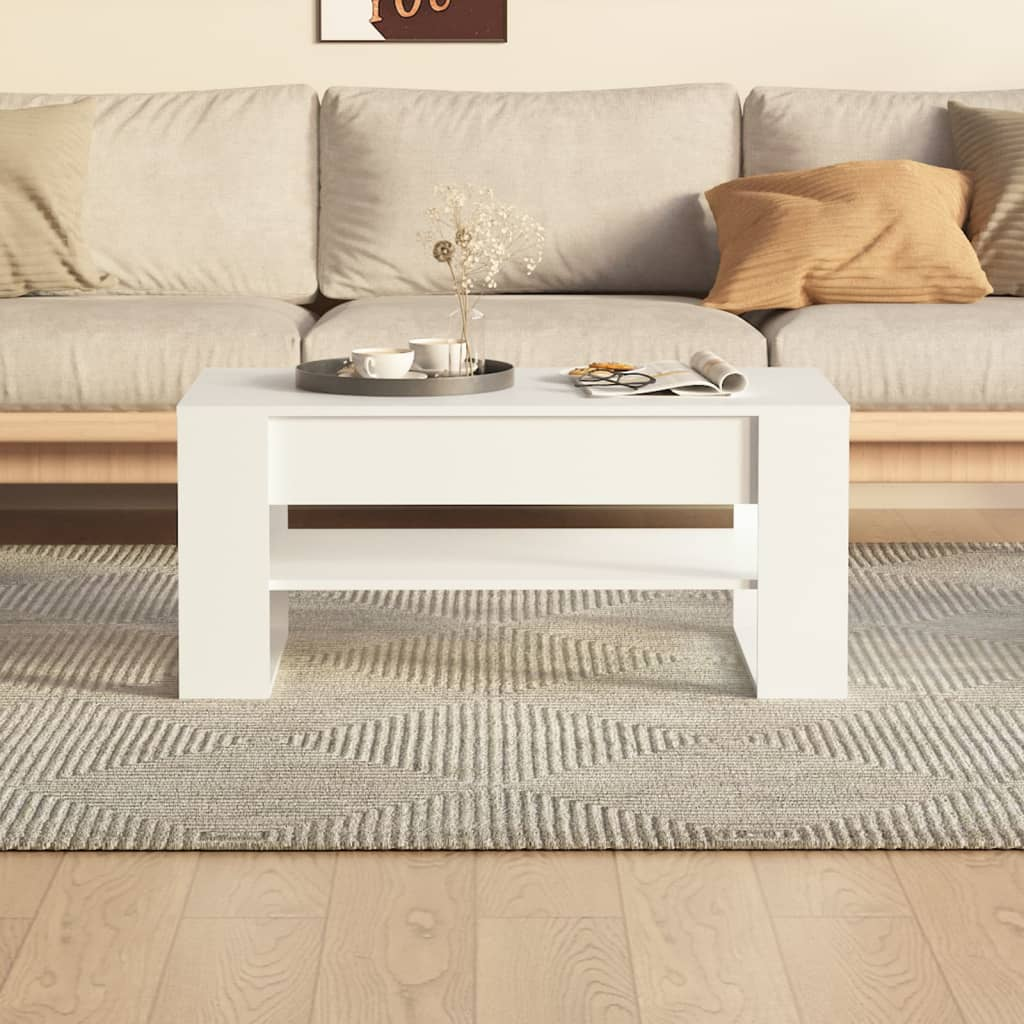 vidaXL Coffee Table White 40.2"x21.7"x17.7" Engineered Wood