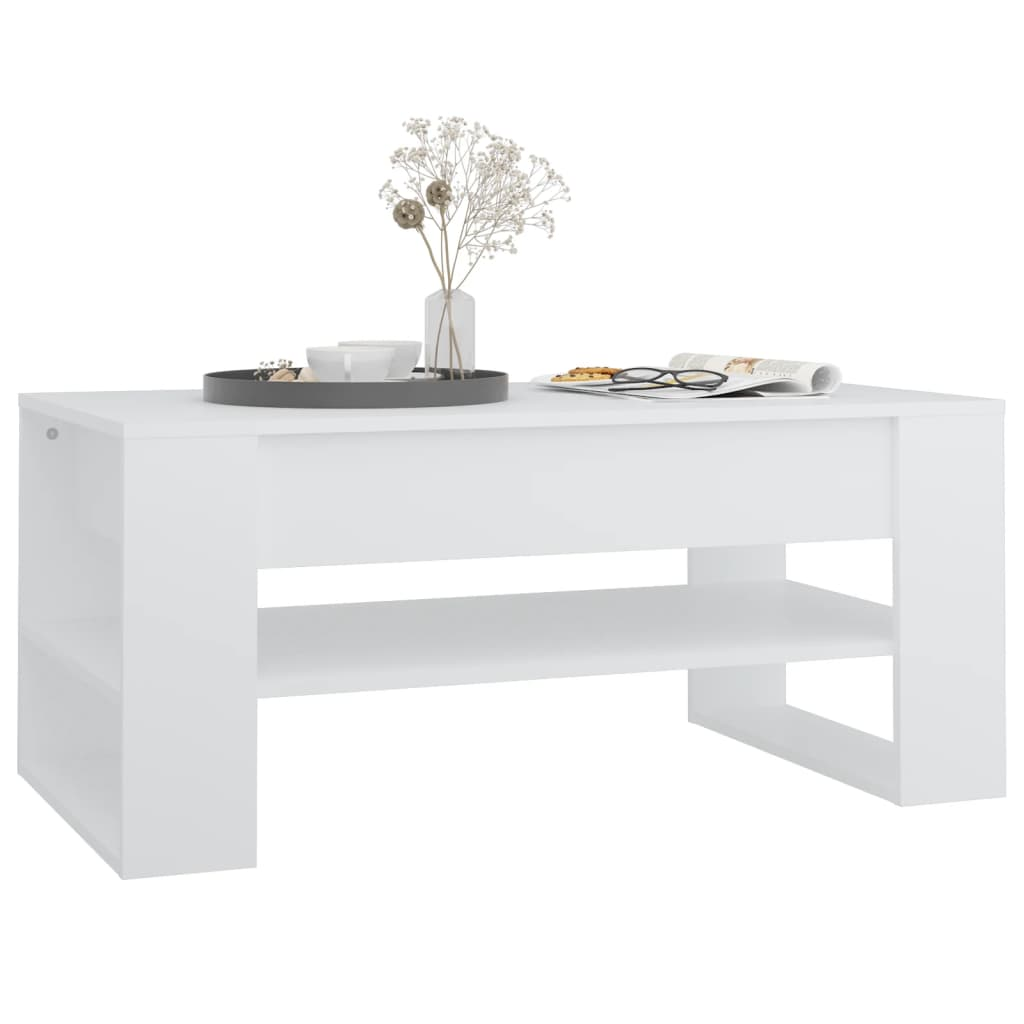 vidaXL Coffee Table White 40.2"x21.7"x17.7" Engineered Wood