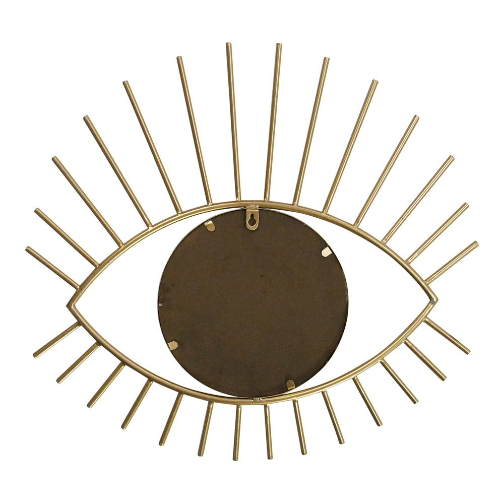 Stratton Home Decor Gold Metal Eye Wall Mirror