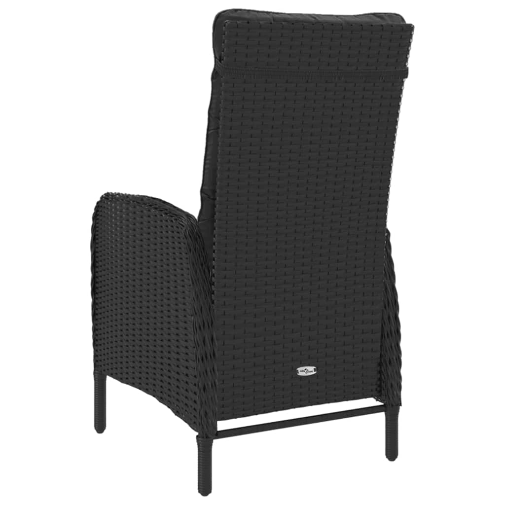 vidaXL 3 Piece Patio Dining Set Poly Rattan and Glass Black