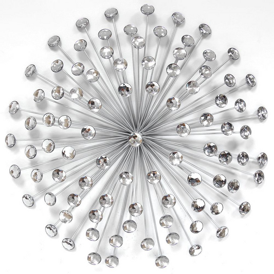 Stratton Home Decor 24" Silver Acrylic Burst Wall Decor