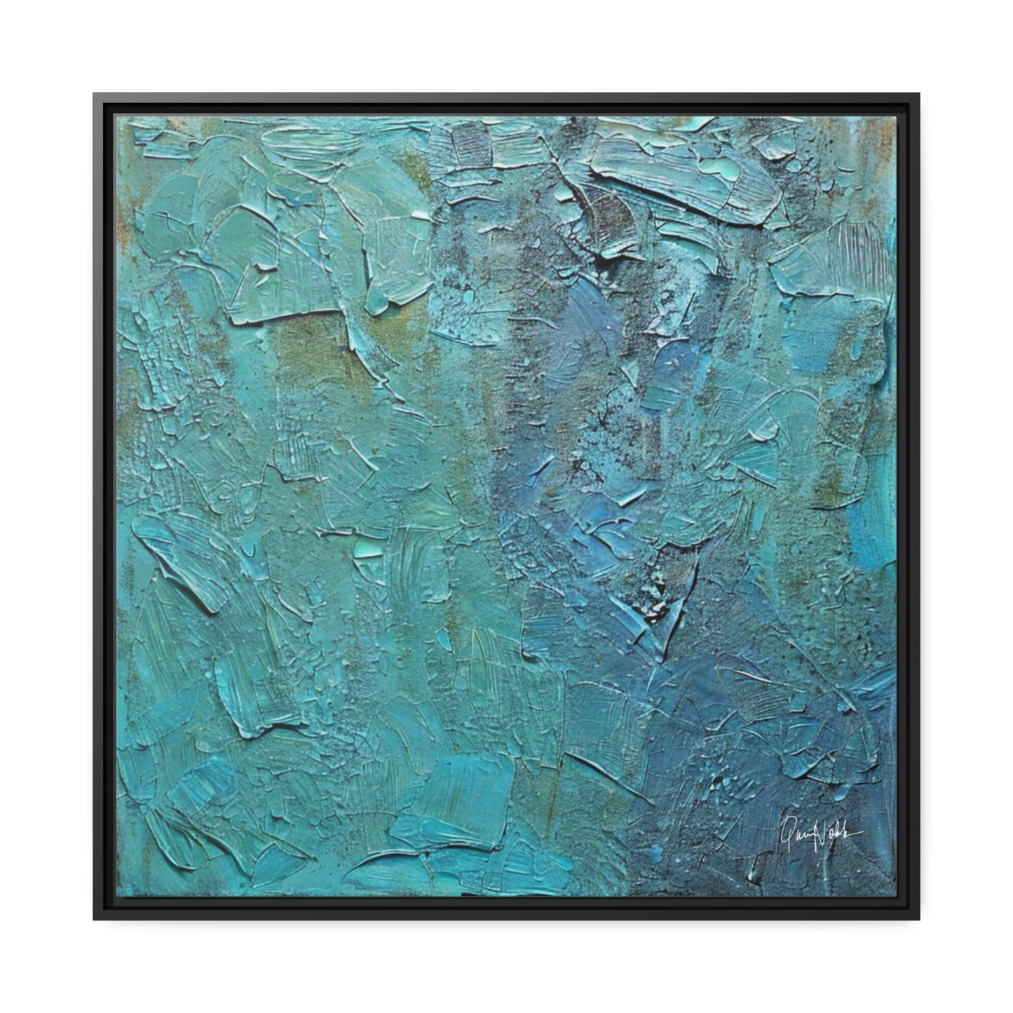 Canvas Wall Art Matte With Frame & Eco- Friendly TEAL - By QueenNoble