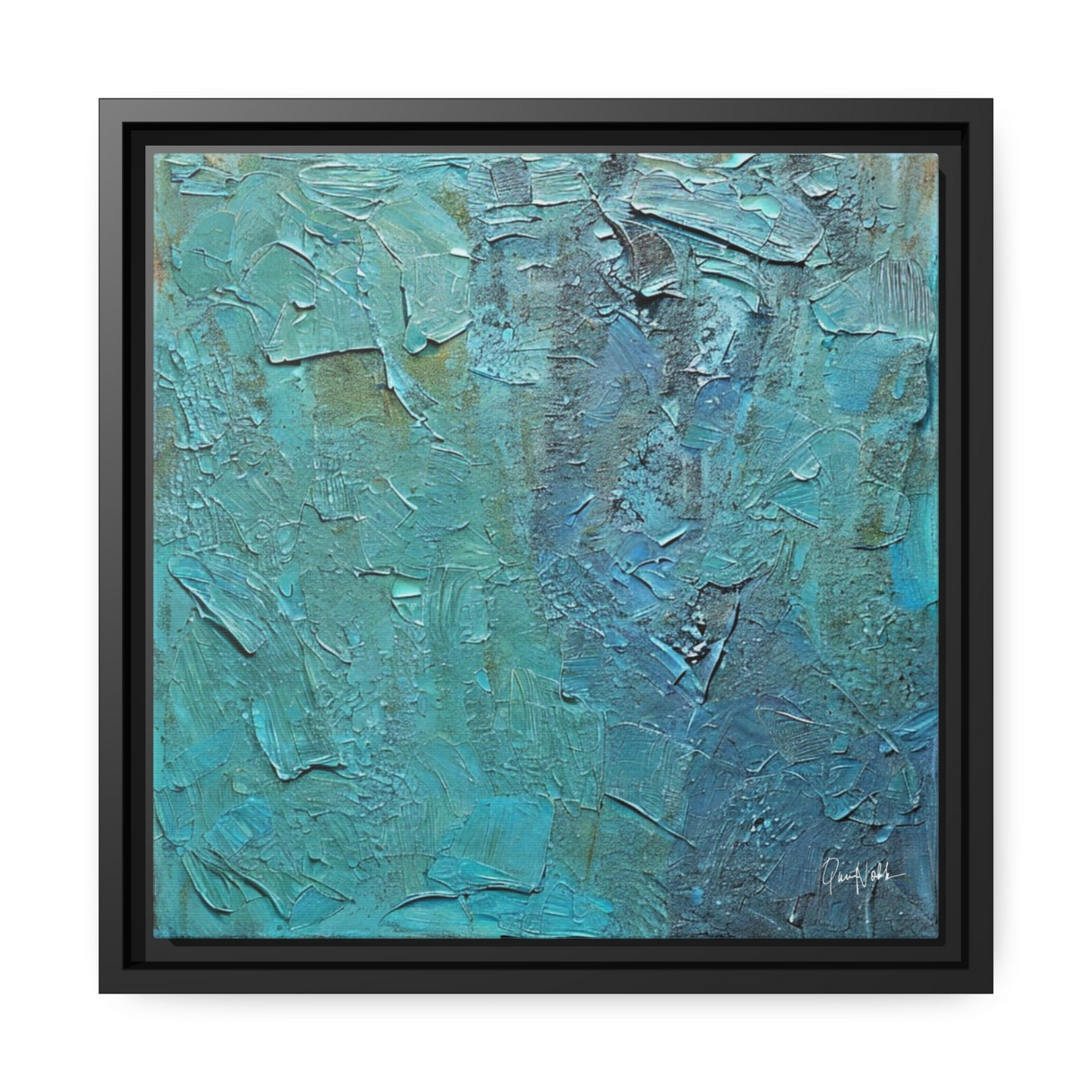 Canvas Wall Art Matte With Frame & Eco- Friendly TEAL - By QueenNoble