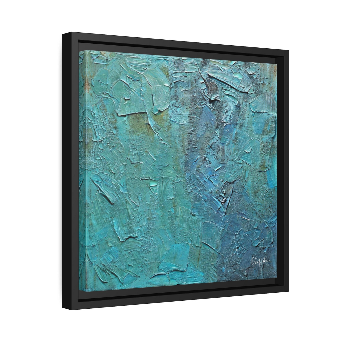 Canvas Wall Art Matte With Frame & Eco- Friendly TEAL - By QueenNoble