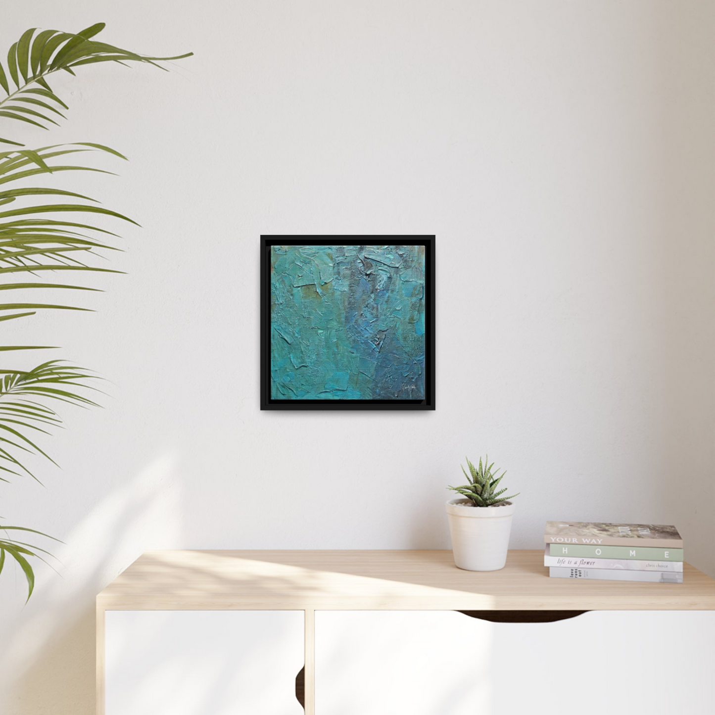 Canvas Wall Art Matte With Frame & Eco- Friendly TEAL - By QueenNoble