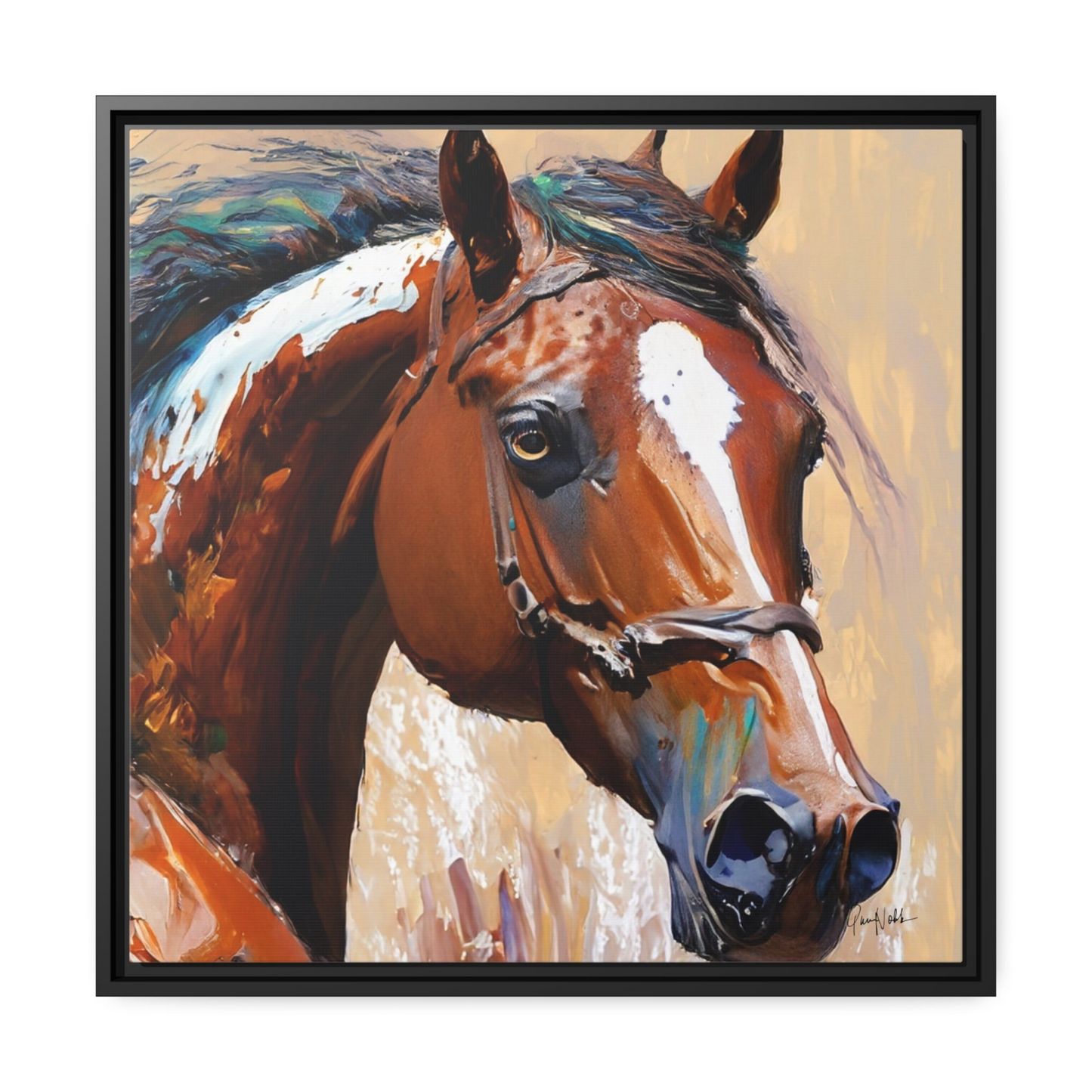 BROWN HORSE PORTRAIT Canvas Wall Art - By QueenNoble