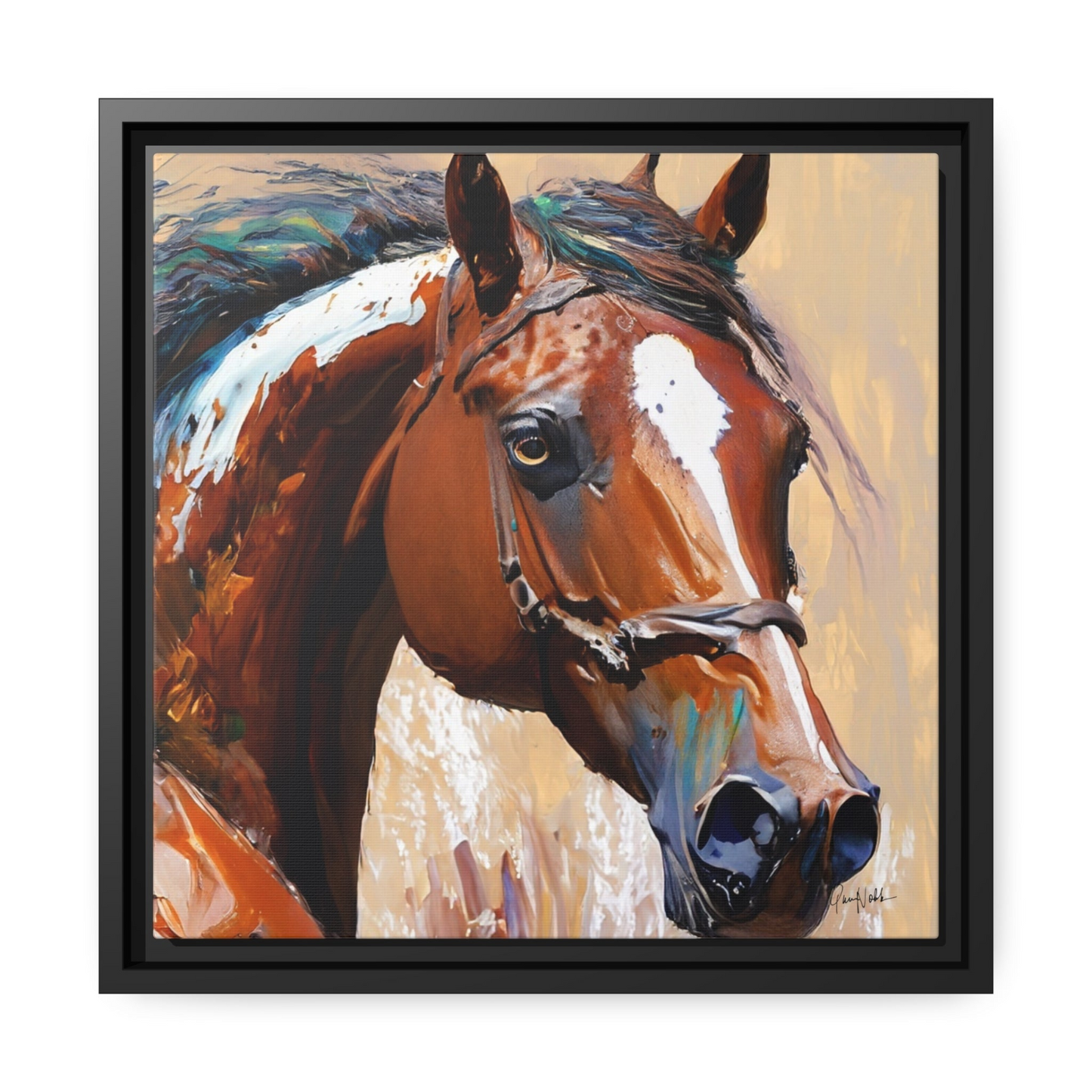 BROWN HORSE PORTRAIT Canvas Wall Art - By QueenNoble