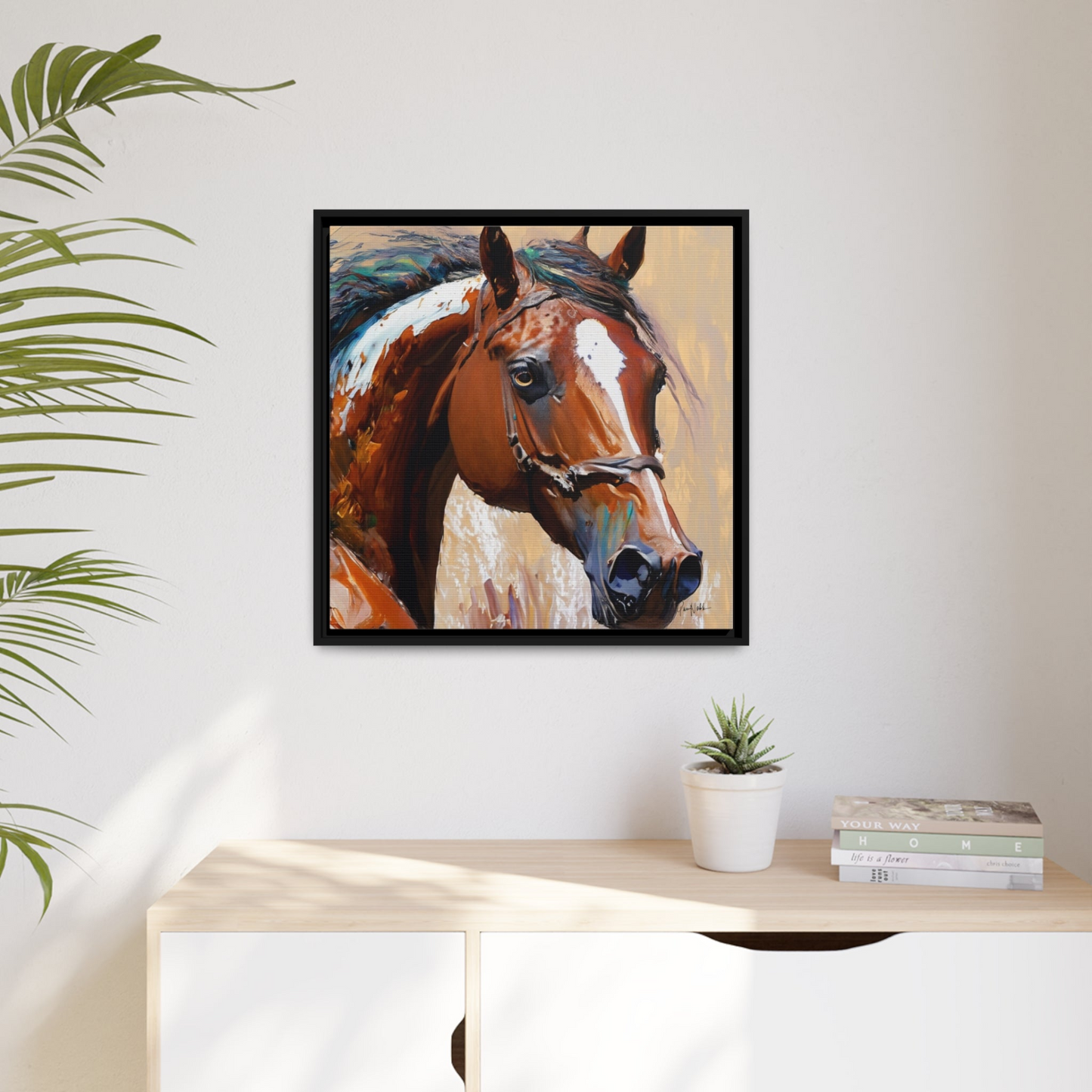 BROWN HORSE PORTRAIT Canvas Wall Art - By QueenNoble