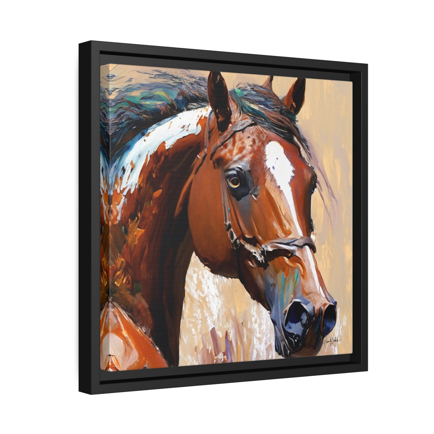 BROWN HORSE PORTRAIT Canvas Wall Art - By QueenNoble