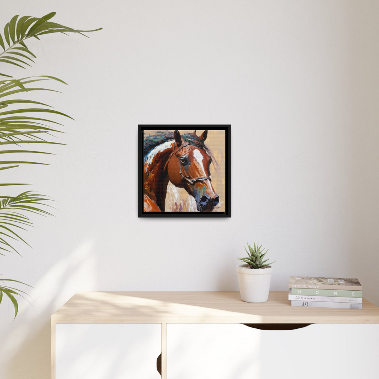 BROWN HORSE PORTRAIT Canvas Wall Art - By QueenNoble