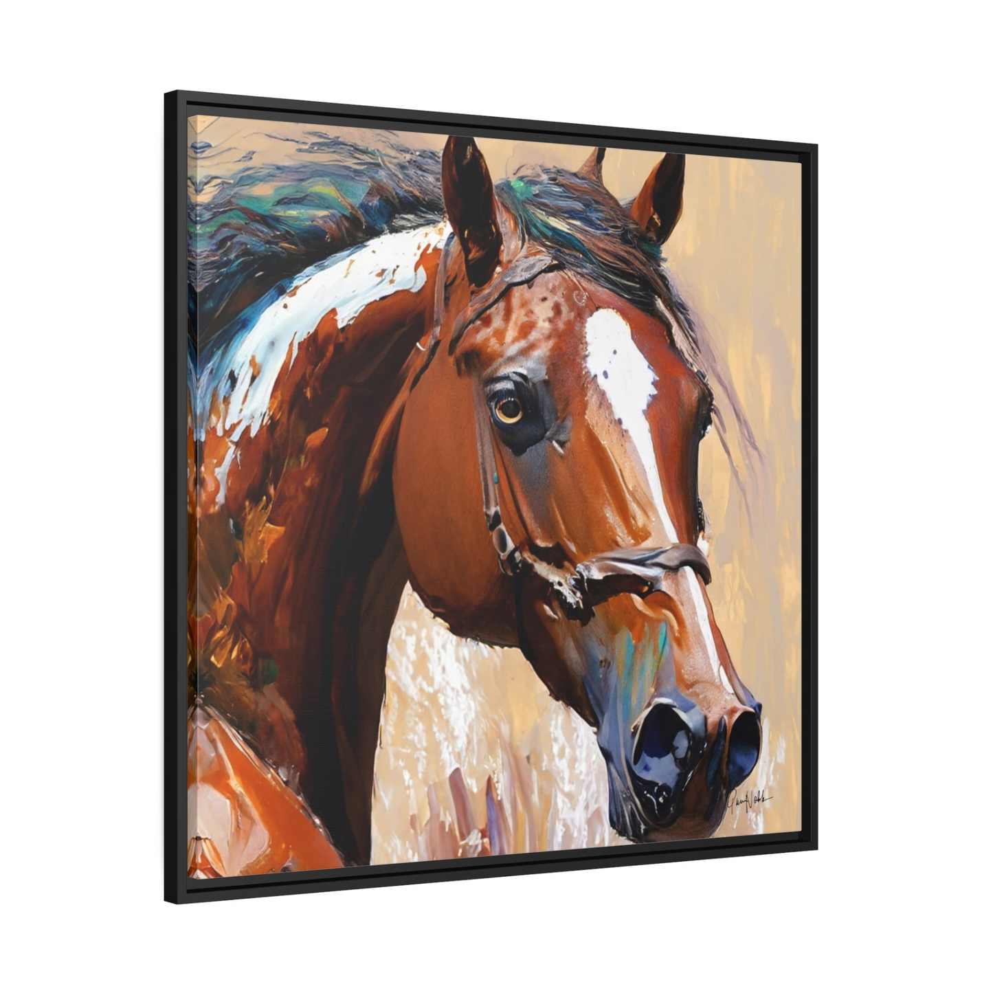 BROWN HORSE PORTRAIT Canvas Wall Art - By QueenNoble