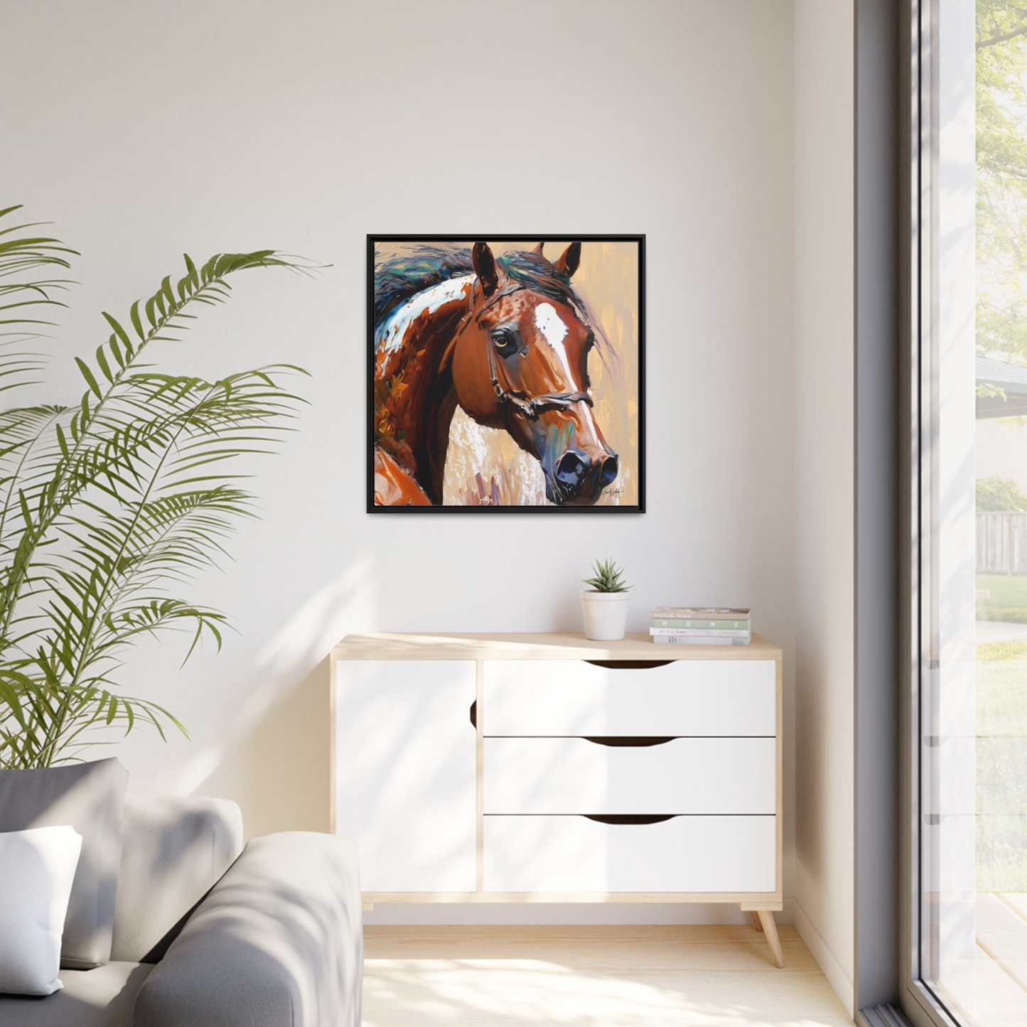 BROWN HORSE PORTRAIT Canvas Wall Art - By QueenNoble