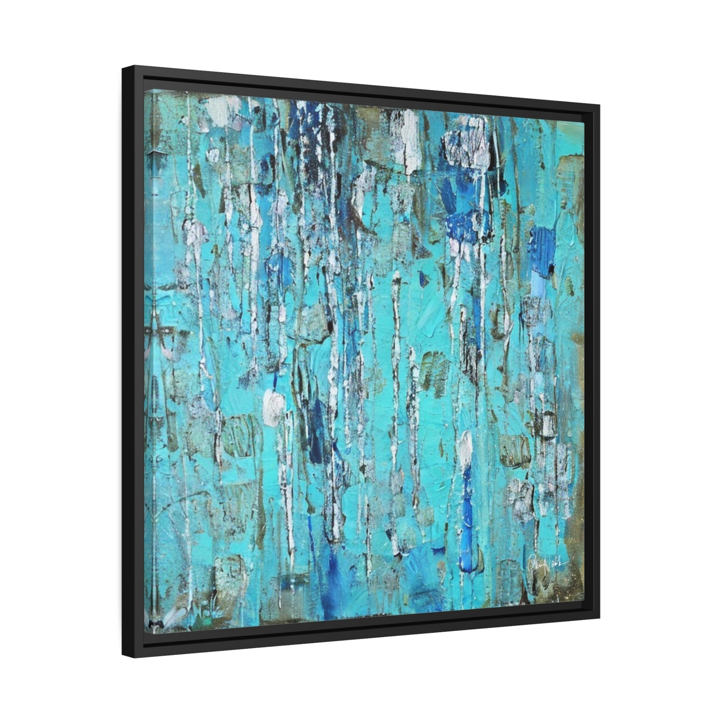 Canvas Wall Art Matte With Frame & Eco- Friendly AQUA - By QueenNoble