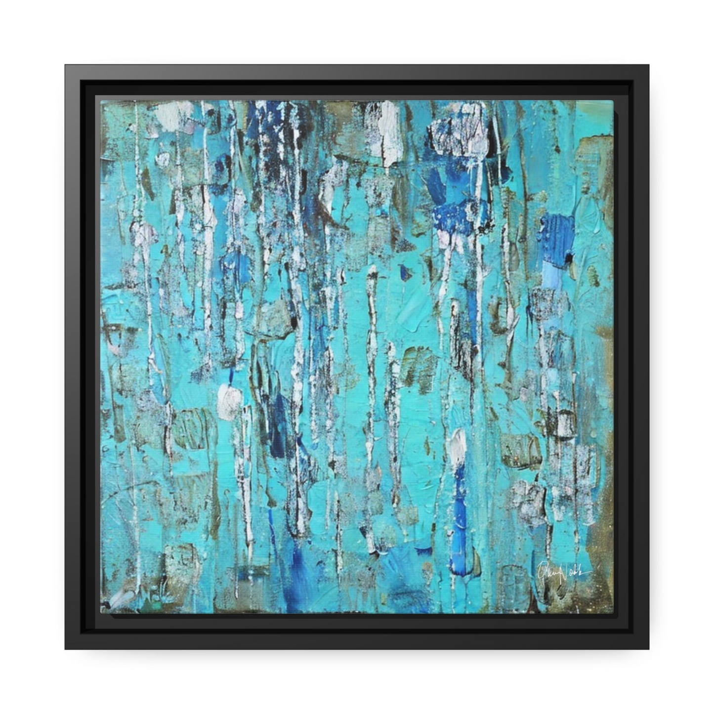 Canvas Wall Art Matte With Frame & Eco- Friendly AQUA - By QueenNoble