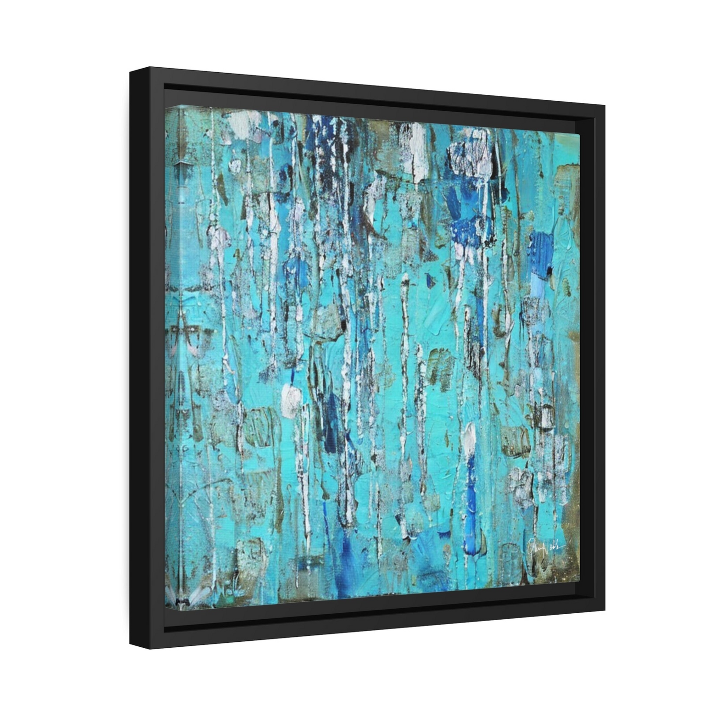 Canvas Wall Art Matte With Frame & Eco- Friendly AQUA - By QueenNoble