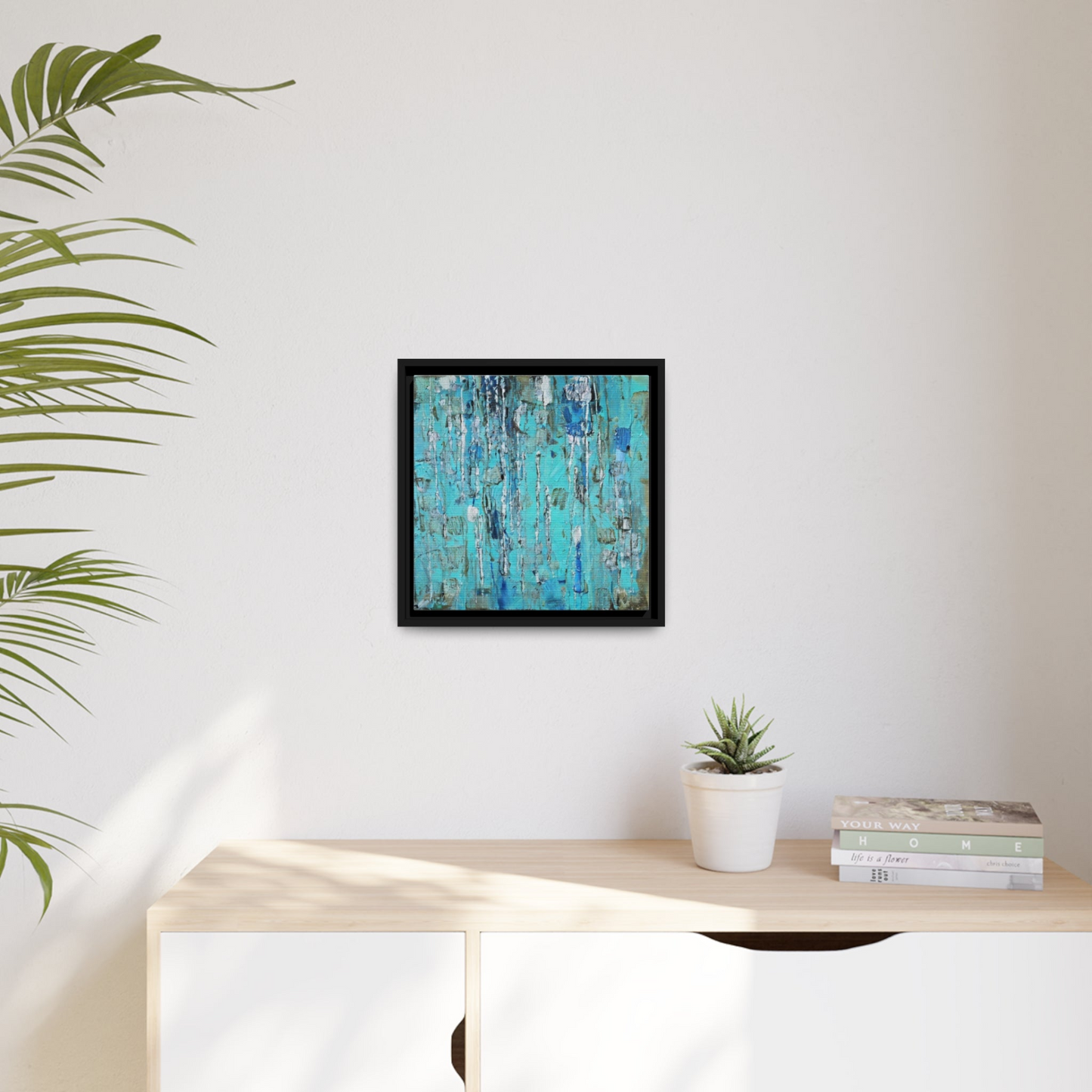 Canvas Wall Art Matte With Frame & Eco- Friendly AQUA - By QueenNoble