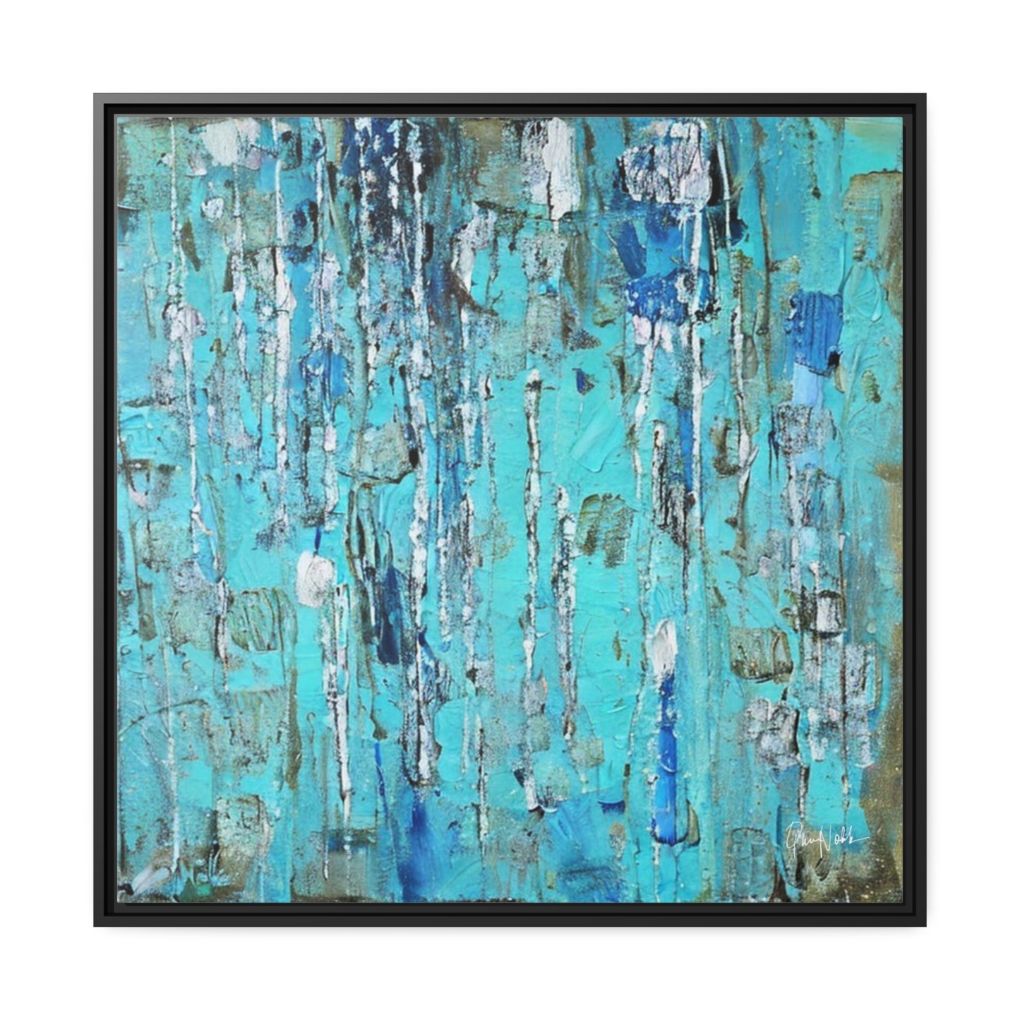 Canvas Wall Art Matte With Frame & Eco- Friendly AQUA - By QueenNoble